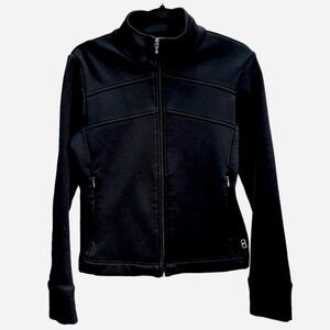 Lucy Black Running Jacket Zipper M  Athletic Pockets Stretch Warm